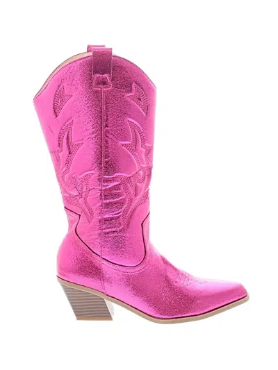 Pre-owned Unbranded Boots In Pink