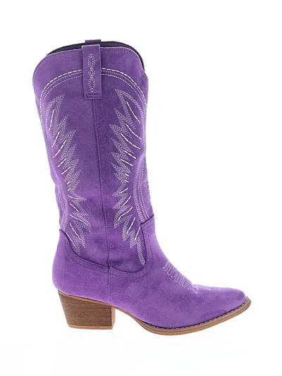 Pre-owned Unbranded Boots In Purple