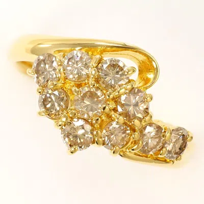 Pre-owned Unbranded Brown Yellow Gold Yellow Gold (18k) Band Ring () In Brown, Yellow Gold