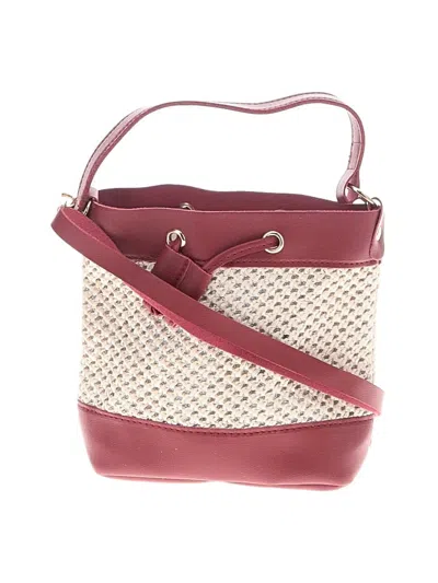 Pre-owned Unbranded Bucket Bag In Burgundy