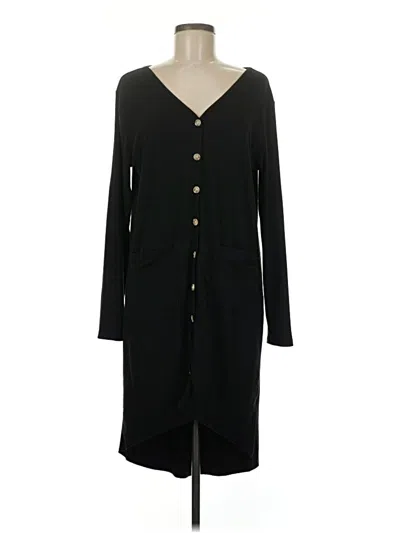 Pre-owned Unbranded Cardigan Sweater In Black