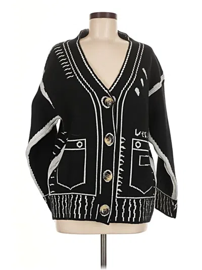 Pre-owned Unbranded Cardigan Sweater In Black