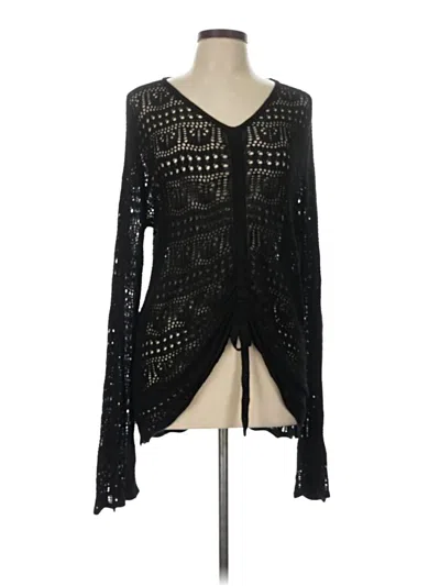 Pre-owned Unbranded Cardigan Sweater In Black