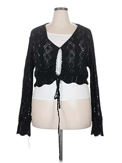Pre-owned Unbranded Cardigan Sweater In Black