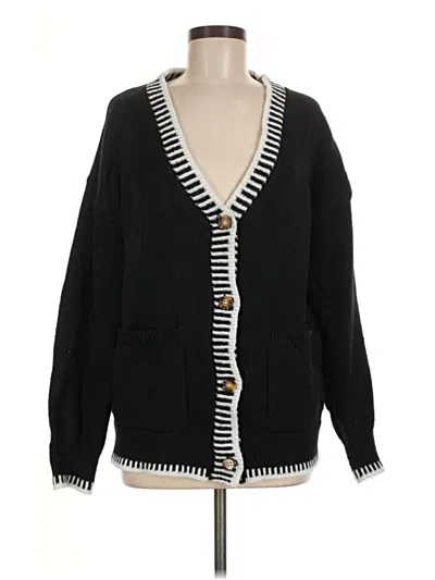 Pre-owned Unbranded Cardigan Sweater In Black