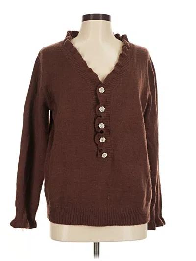 Pre-owned Unbranded Cardigan Sweater In Brown
