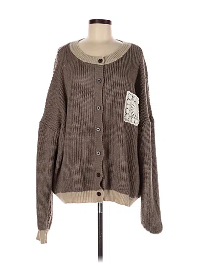 Pre-owned Unbranded Cardigan Sweater In Brown