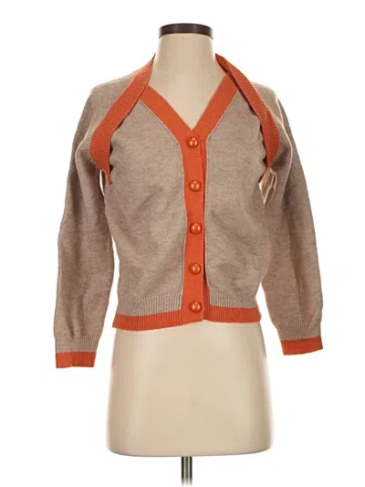 Pre-owned Unbranded Cardigan Sweater In Brown
