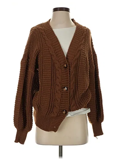 Pre-owned Unbranded Cardigan Sweater In Brown