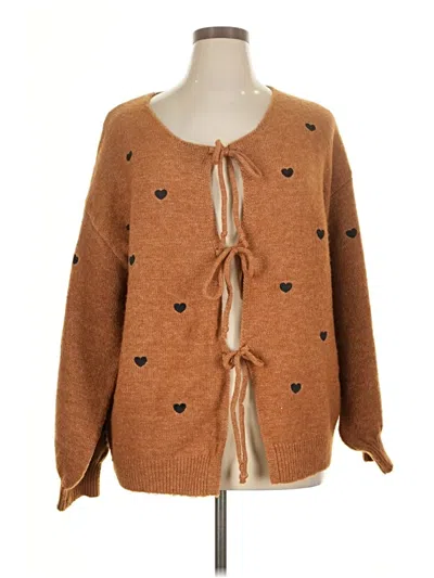 Pre-owned Unbranded Cardigan Sweater In Brown
