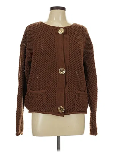 Pre-owned Unbranded Cardigan Sweater In Brown
