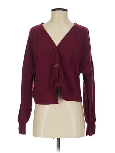Pre-owned Unbranded Cardigan Sweater In Burgundy