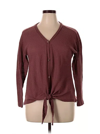 Pre-owned Unbranded Cardigan Sweater In Burgundy