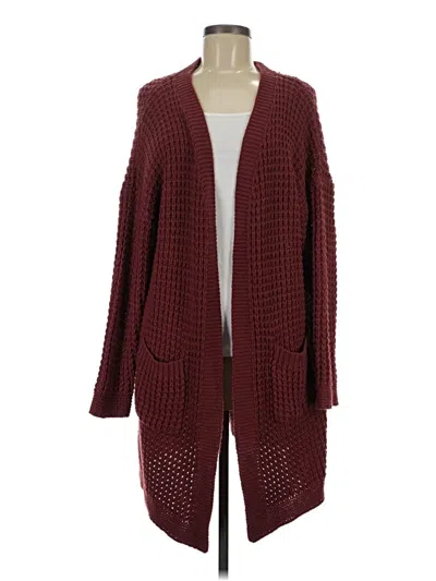 Pre-owned Unbranded Cardigan Sweater In Burgundy
