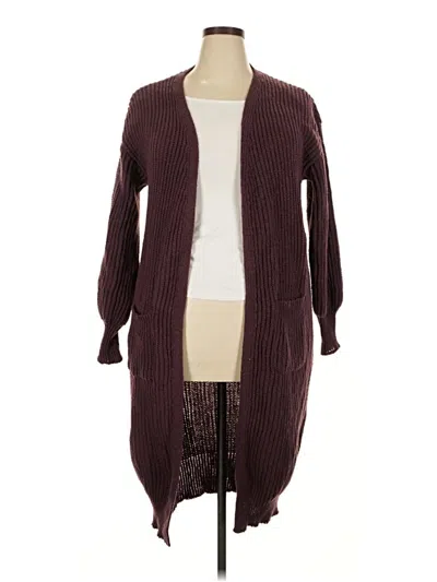 Pre-owned Unbranded Cardigan Sweater In Burgundy