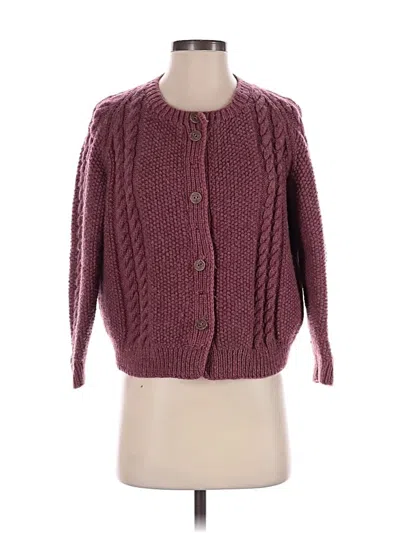 Pre-owned Unbranded Cardigan Sweater In Burgundy