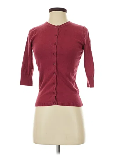 Pre-owned Unbranded Cardigan Sweater In Burgundy