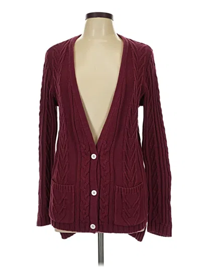 Pre-owned Unbranded Cardigan Sweater In Burgundy