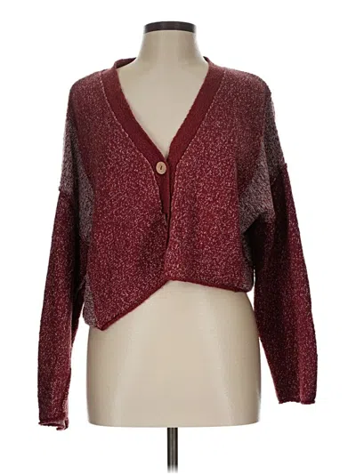 Pre-owned Unbranded Cardigan Sweater In Burgundy
