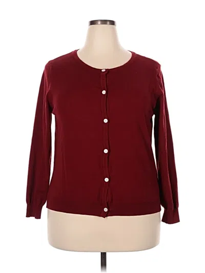 Pre-owned Unbranded Cardigan Sweater In Burgundy