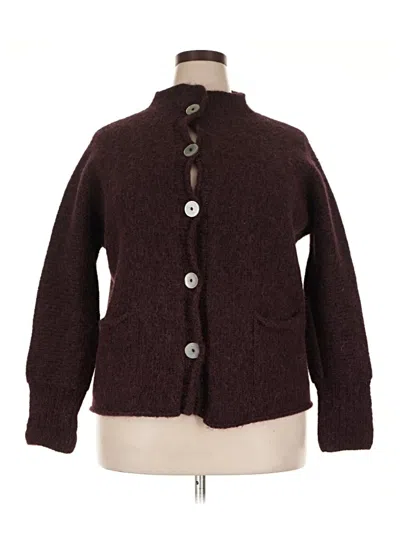 Pre-owned Unbranded Cardigan Sweater In Burgundy