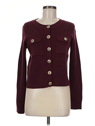 Pre-owned Unbranded Cardigan Sweater In Burgundy