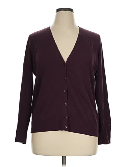 Pre-owned Unbranded Cardigan Sweater In Burgundy