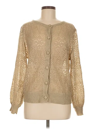 Pre-owned Unbranded Cardigan Sweater In Gold