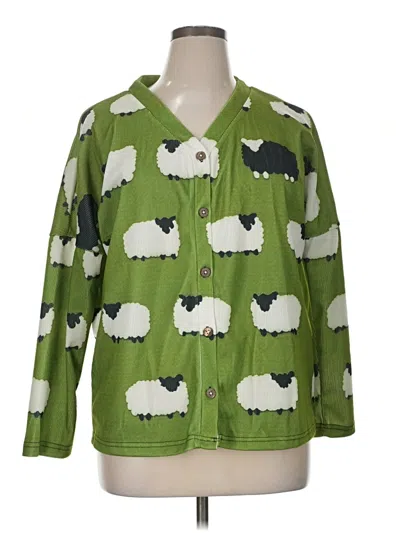 Pre-owned Unbranded Cardigan Sweater In Green