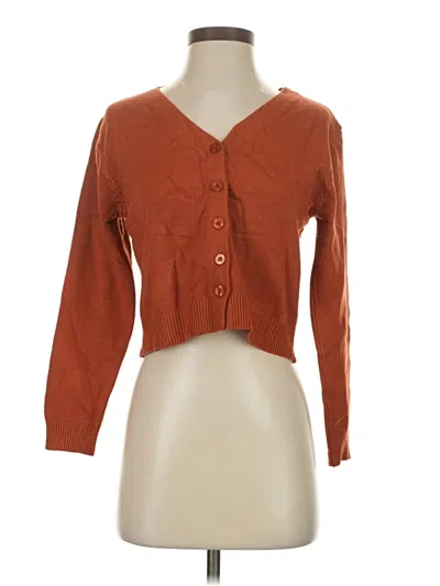 Pre-owned Unbranded Cardigan Sweater In Orange