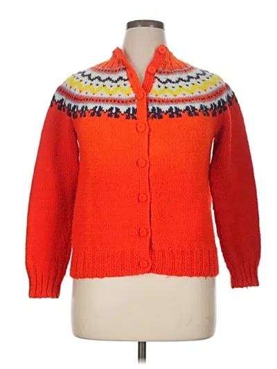 Pre-owned Unbranded Cardigan Sweater In Orange