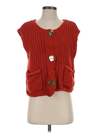 Pre-owned Unbranded Cardigan Sweater In Orange