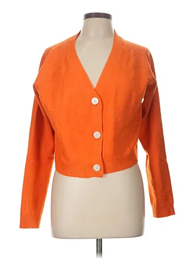 Pre-owned Unbranded Cardigan Sweater In Orange