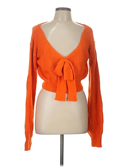 Pre-owned Unbranded Cardigan Sweater In Orange