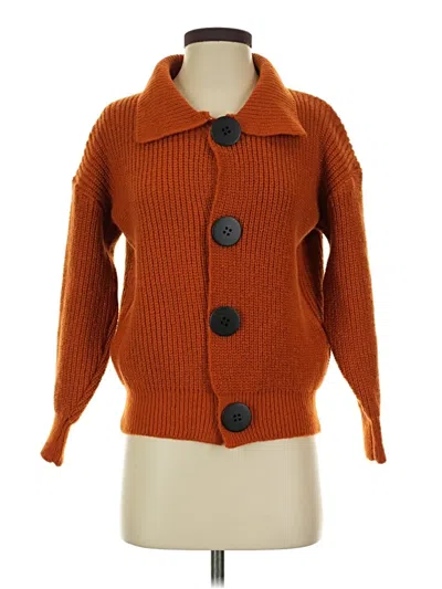 Pre-owned Unbranded Cardigan Sweater In Orange
