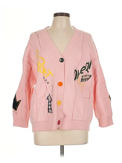 Pre-owned Unbranded Cardigan Sweater In Pink