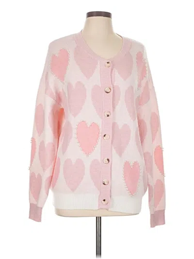 Pre-owned Unbranded Cardigan Sweater In Pink