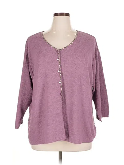 Pre-owned Unbranded Cardigan Sweater In Purple