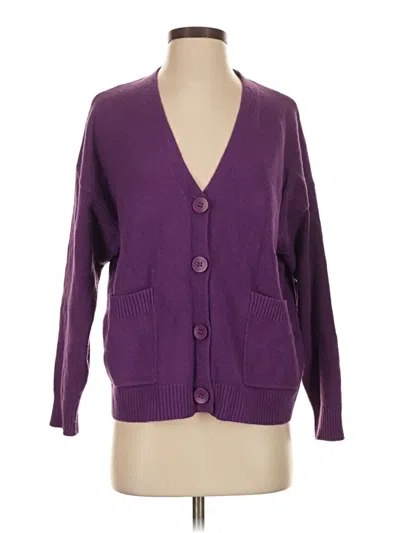 Pre-owned Unbranded Cardigan Sweater In Purple