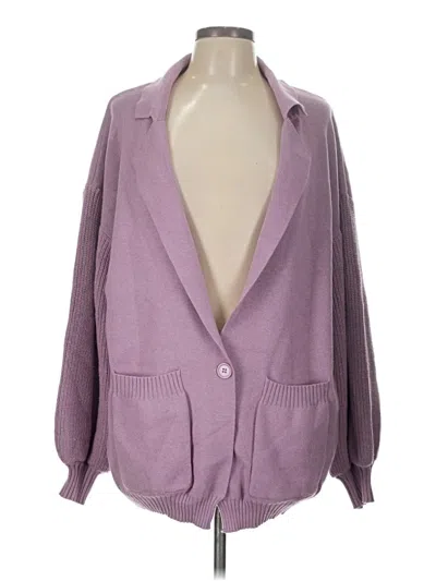 Pre-owned Unbranded Cardigan Sweater In Purple