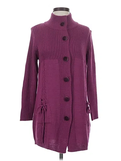 Pre-owned Unbranded Cardigan Sweater In Purple