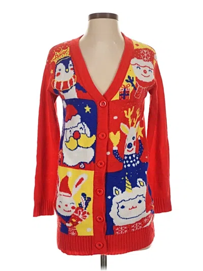 Pre-owned Unbranded Cardigan Sweater In Red