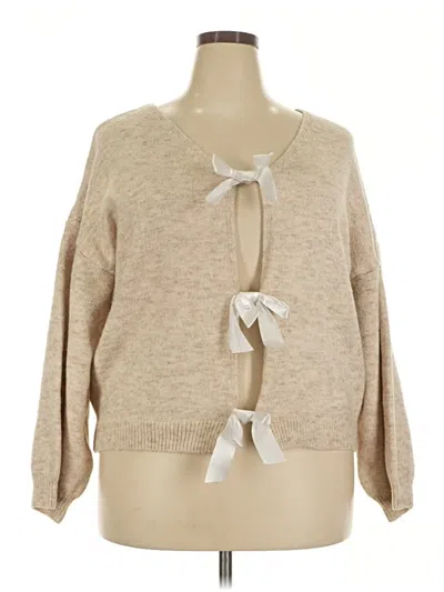 Pre-owned Unbranded Cardigan Sweater In Tan