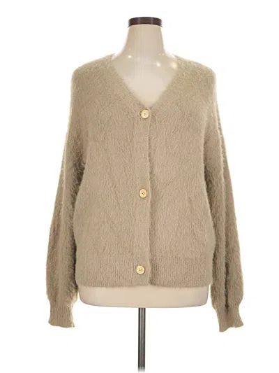 Pre-owned Unbranded Cardigan Sweater In Tan