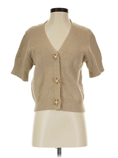 Pre-owned Unbranded Cardigan Sweater In Tan