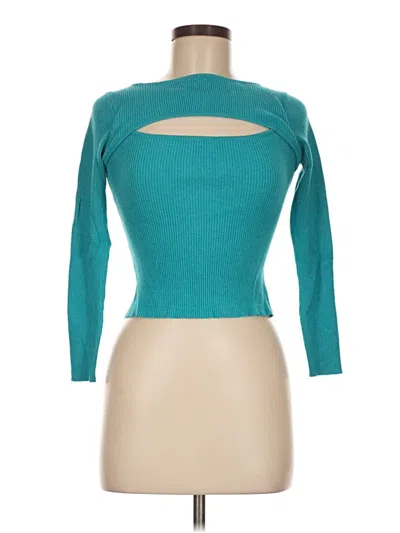 Pre-owned Unbranded Cardigan Sweater In Teal