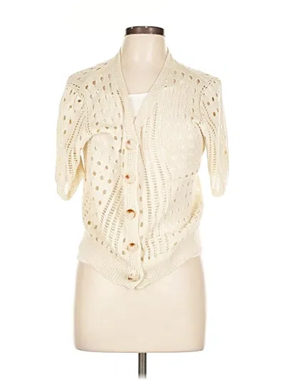 Pre-owned Unbranded Cardigan Sweater In White