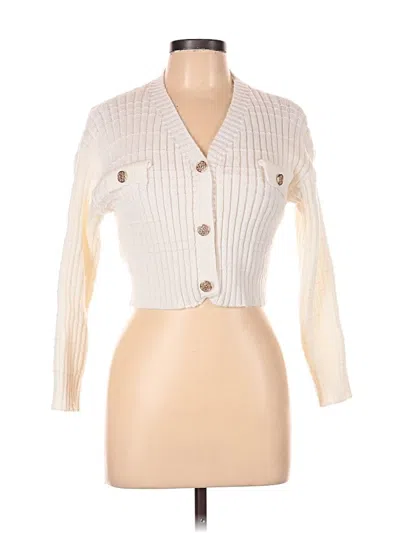 Pre-owned Unbranded Cardigan Sweater In White