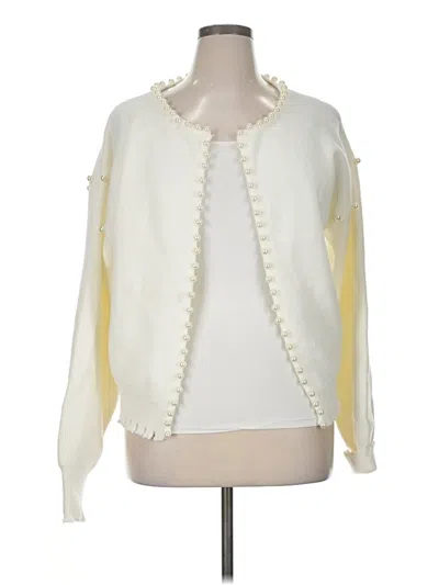 Pre-owned Unbranded Cardigan Sweater In White