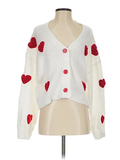 Pre-owned Unbranded Cardigan Sweater In White